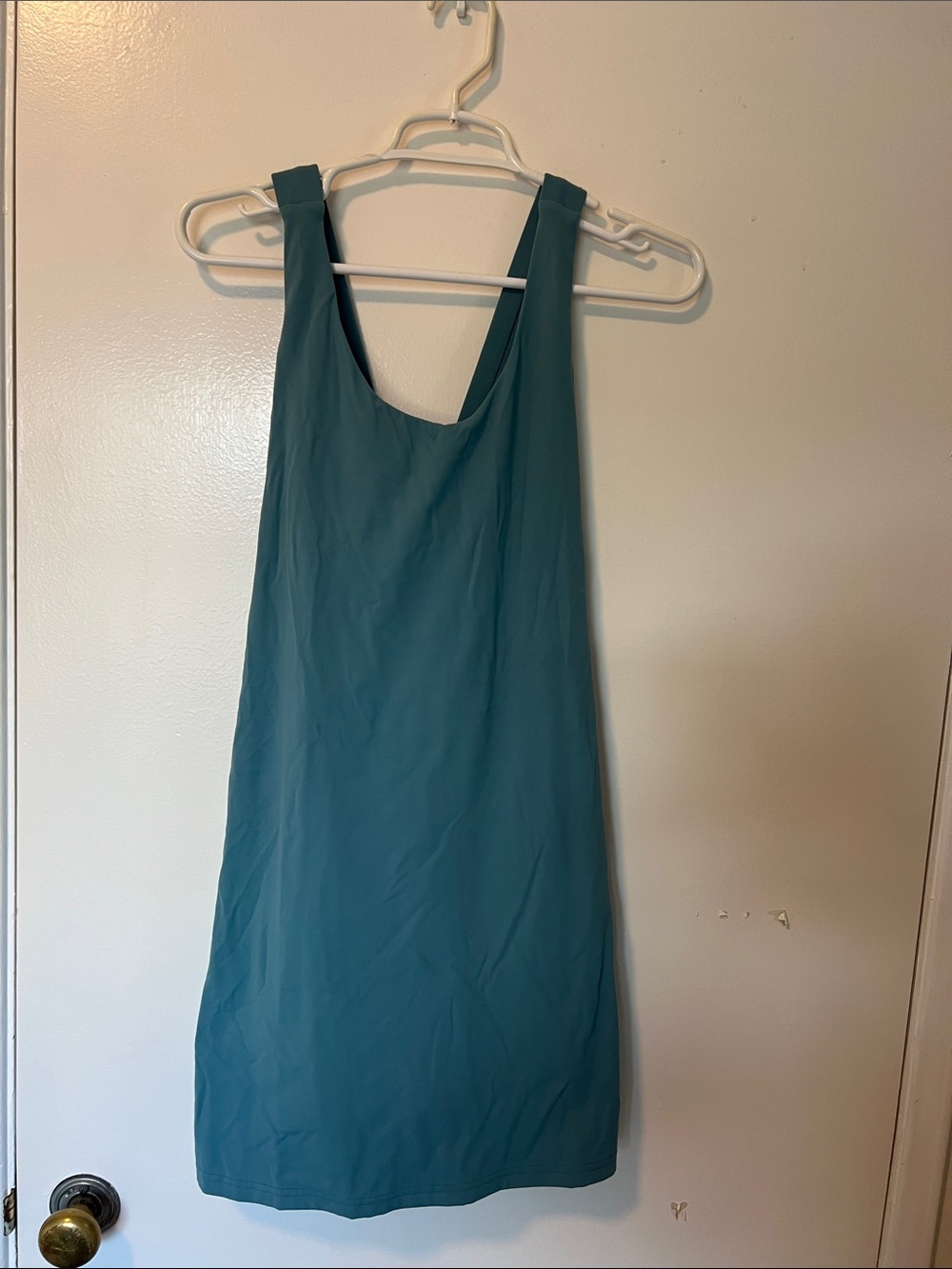 FLX travel, and leisure teal short travel dress.
